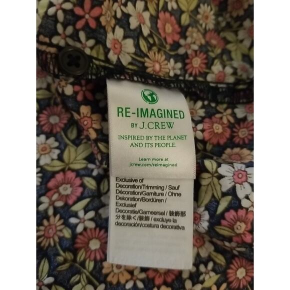 J Crew Womens Size Small Smocked Puff Sleeve Blouse Cotton Poplin Top Floral - Picture 7 of 11